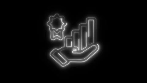 Glowing Benefit Icon in HD Video Neon Animation 库存影片 304555230