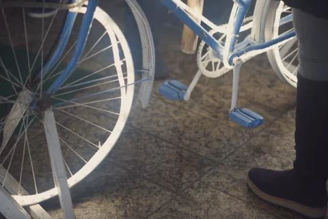 Glowing Bicycle Closeup Stock Photos