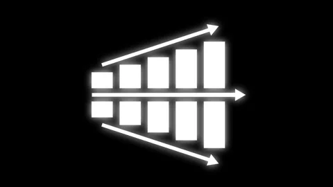 Glowing big data graph icon animation isolated on black background Stock Footage 321197979