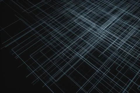 Glowing big data lines and technological background, 3d rendering. Stock Illustration