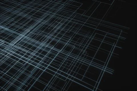 Glowing big data lines and technological background, 3d rendering. Stock Illustration