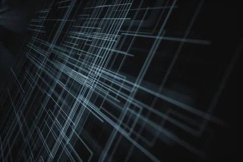 Glowing big data lines and technological background, 3d rendering. Stock Illustration