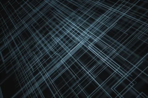 Glowing big data lines and technological background, 3d rendering. Stock Illustration