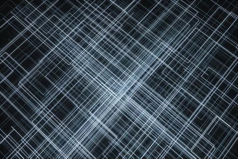 Glowing big data lines and technological background, 3d rendering. Illustrazione stock