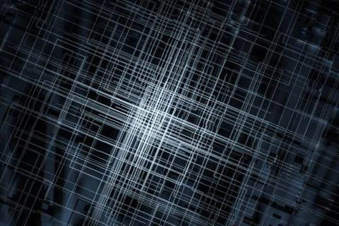 Glowing big data lines and technological background, 3d rendering. Stock Illustration