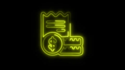 Glowing Bill Amount Icon in HD Video Neon Animation 스톡 동영상 304555272