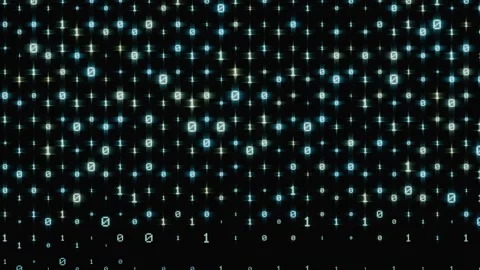 Glowing binary code digits scrolling on a dark background 스톡 동영상 346662061