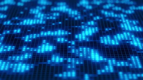 Glowing Binary Code Matrix in Blue Stock Footage 298603533