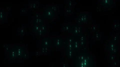 Glowing binary numbers matrix style. Tech overlay black background. Stock Illustration