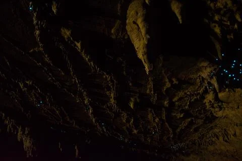 Glowing Bioluminescent Cave Ceiling Foto stock