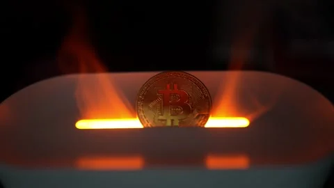 Glowing Bitcoin Coin on Smooth Surface, A glowing Bitcoin coin standing upr.. Vídeos de archivo 304876452