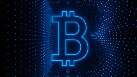 Glowing Bitcoin Symbol with Digital Background Stock-Footage 328287273