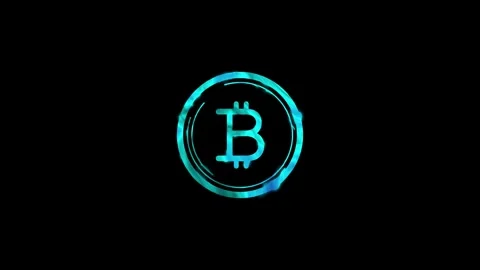 Glowing bitcoin symbol with digital effect Stock Footage 309913549