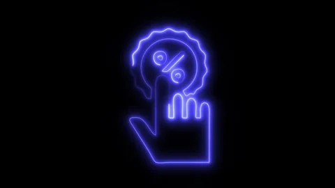 Glowing Black Friday Discount Icon in HD Video Neon Animation Vidéo 304555963