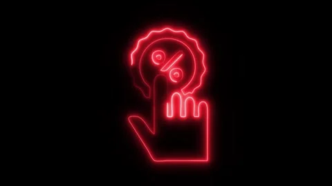 Glowing Black Friday Discount Icon in HD Video Neon Animation Видео 304555966
