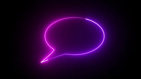 Glowing blank chat balloon 4k video. Stock Footage 293414867