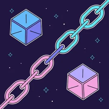 Glowing Blockchain Vector Designs for Tech Projects Stock-Illustration