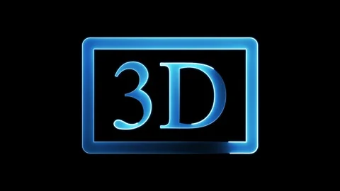 Glowing blue 3D text in rectangular frame Stockbeeldmateriaal 275664266