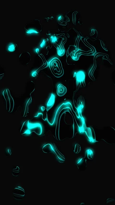 Glowing blue abstract background. Blue glowing liquid. Vertical video. Stock Footage 268032936