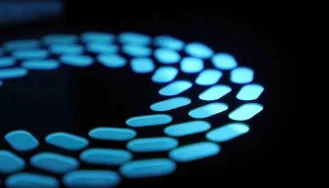 Glowing Blue Abstract Circular Pattern Design Illustrazione stock