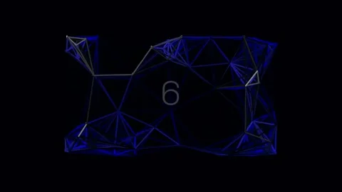 Glowing blue abstract data network connection on a dark technological backg.. Stock Footage 342205959