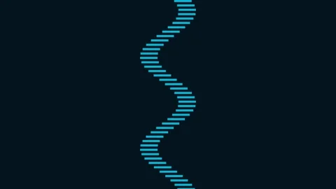 Glowing blue abstract data stream wave animation on black background Stock Footage 342524185