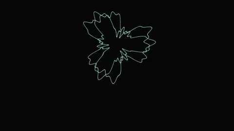 Glowing blue abstract geometric shape animating on black background Stock Footage 346663574