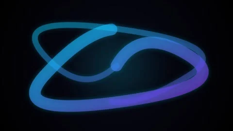 Glowing blue abstract lines move in fluid motion against a dark background Stock-Footage 346334964