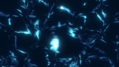 Glowing Blue Abstract Liquid in Dark Background Loop Stock Footage 280094667