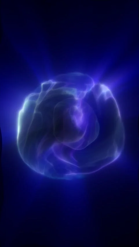 Glowing blue abstract orb on a dark background, suggesting plasma energy, c.. Stock Footage 334037056