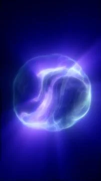 Glowing blue abstract orb on a dark background, suggesting plasma energy, c.. Stock Illustration