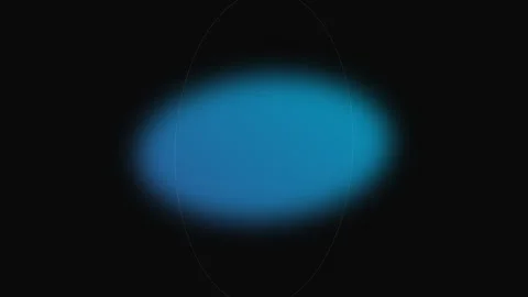 A glowing blue abstract oval shape centered on a deep black background Stock Footage 339617299