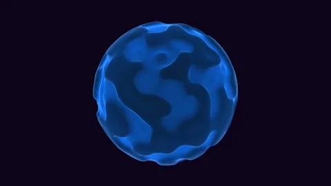 Glowing blue abstract sphere rotating on dark background for science and tech 스톡 동영상 334139901