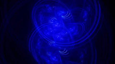 Glowing Blue Abstract Spiral Vortex with Luminous Circular Lines Stock Footage 345952611