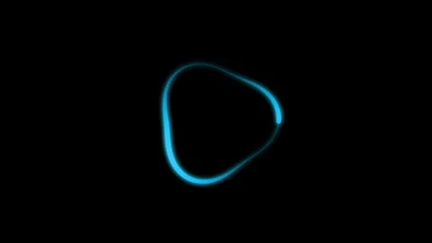 Glowing blue abstract triangle shape with smooth flowing light animation on.. 動画素材 343154956