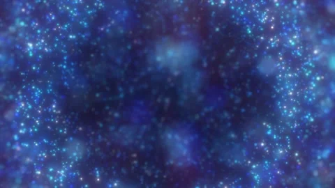 Glowing blue and cyan particles form a sparkling border around a dark centr.. Stock Footage 345576053