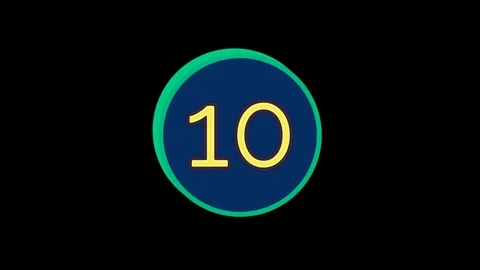 Glowing Blue and Green Circle Countdown Number 10 Animation Clip 库存影片 332087910