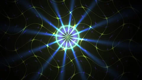 Glowing blue and green light rays on black background with white streaks. Stock Footage 335950184