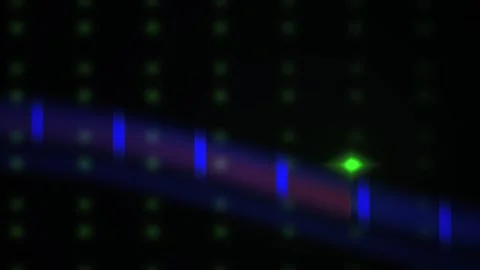 Glowing blue and green light dots on black background. Stock Footage 337460202