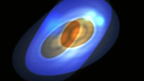 Glowing Blue and Orange Space Object. Stock Footage 335353908