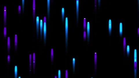 Glowing blue and purple pixels move slowly upwards Stock Footage 329078805
