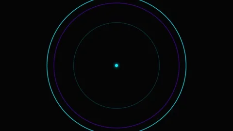 A glowing blue and red circular targeting reticle on a black background Video stock 339619202