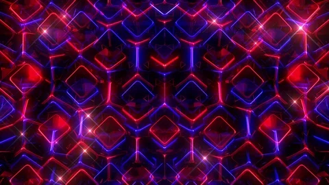 Glowing Blue And Red Cubes Stock Footage 102435690
