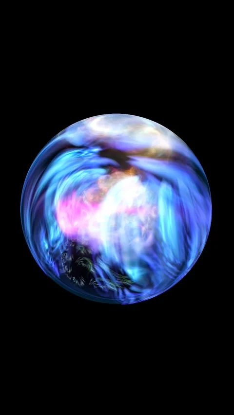 Glowing blue and violet energy sphere with swirling plasma inside, isolated.. Stock Footage 326204592