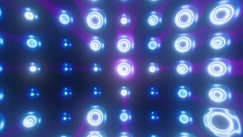 Glowing blue and violet rings pulse across abstract digital tunnel, forming.. 動画素材 346772855