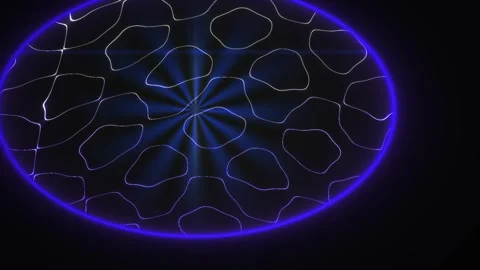 Glowing blue and yellow network pattern on black background. Stock Footage 335950218