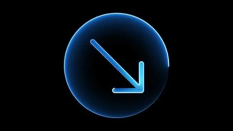 Glowing blue arrow in circular shape Ilustração Stock
