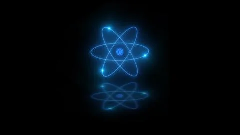 Glowing Blue Atomic Structure Illustration Stock Photos