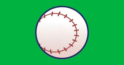 Glowing blue aura causing clockwise rotating baseball revealing red stitching Stock Footage 317213341