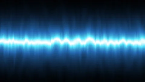 Glowing blue aurora lights with dynamic neon waves flowing on a black background Stock Footage 304888580